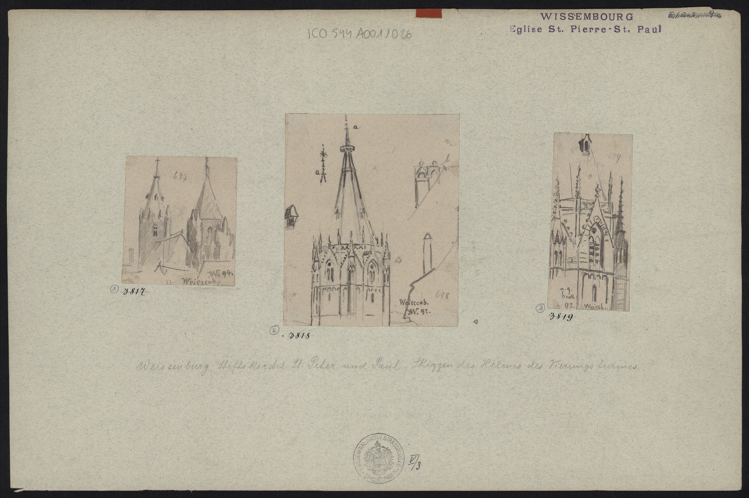 Croquis d’architecture de la tour de croisée.