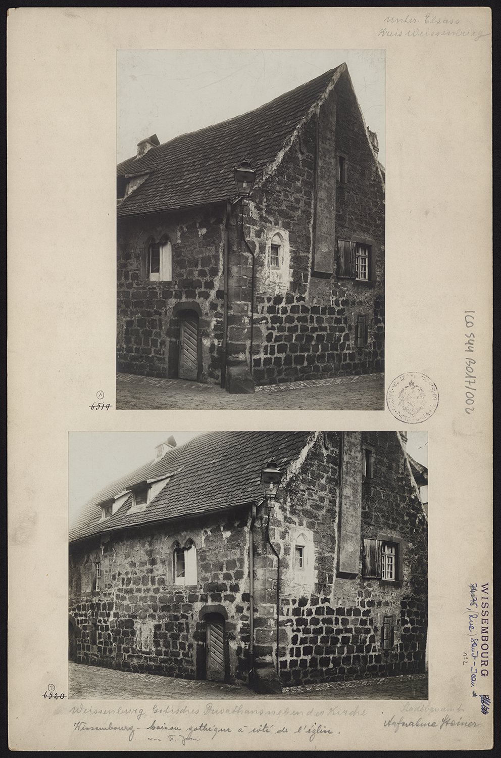 Vues d’ensemble et de détail de la façade principale. 