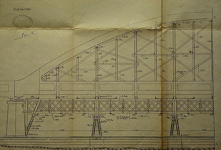 Echafaudages : plan (le plan porte le tampon de l'entreprise Cambon, s.d. 1938 ?)