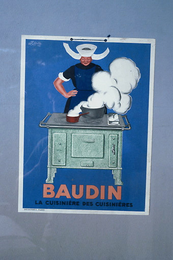 Affiche publicitaire pour la cuisinière des cuisinière.