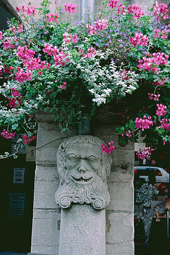 Façade antérieure des arcades : détail figuré.