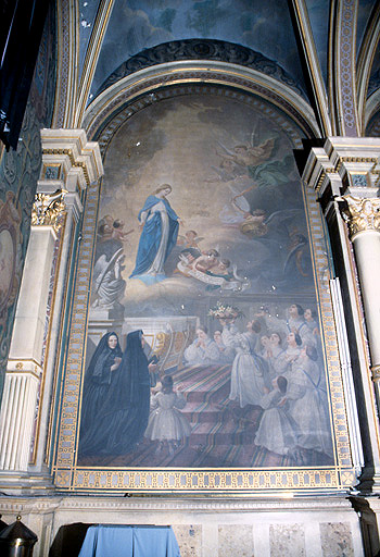 Peinture murale de la chapelle du collège : Immaculée Conception.