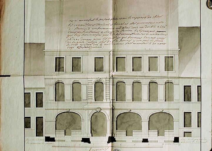 Plan élevation de la façade sur rue