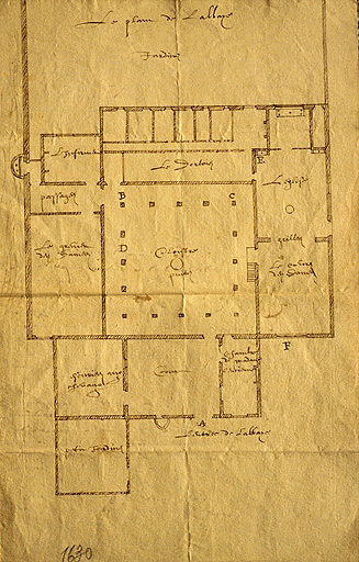 Plan de l'abbaye en 1630