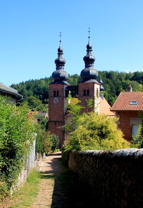 vue partielle de l’église dans son environnement depuis l’Ouest