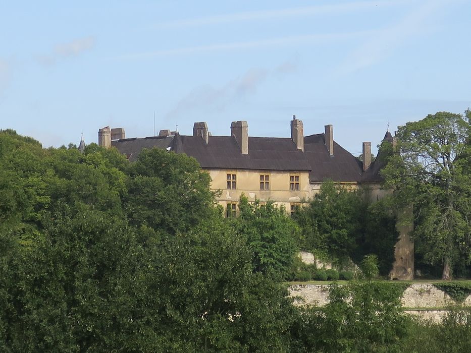 vue partielle du château dans son environnement depuis le Sud-Est