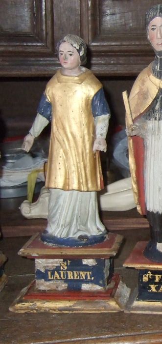 statuette de confrérie : Saint Laurent - © Ministère de la Culture (France), Direction Régionale des Affaires Culturelles ddu Grand Est – Tous droits réservés