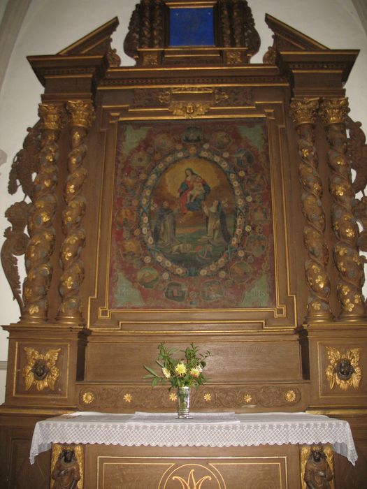 autel nord, retable, tableau : Vierge du Rosaire (autel secondaire nord)