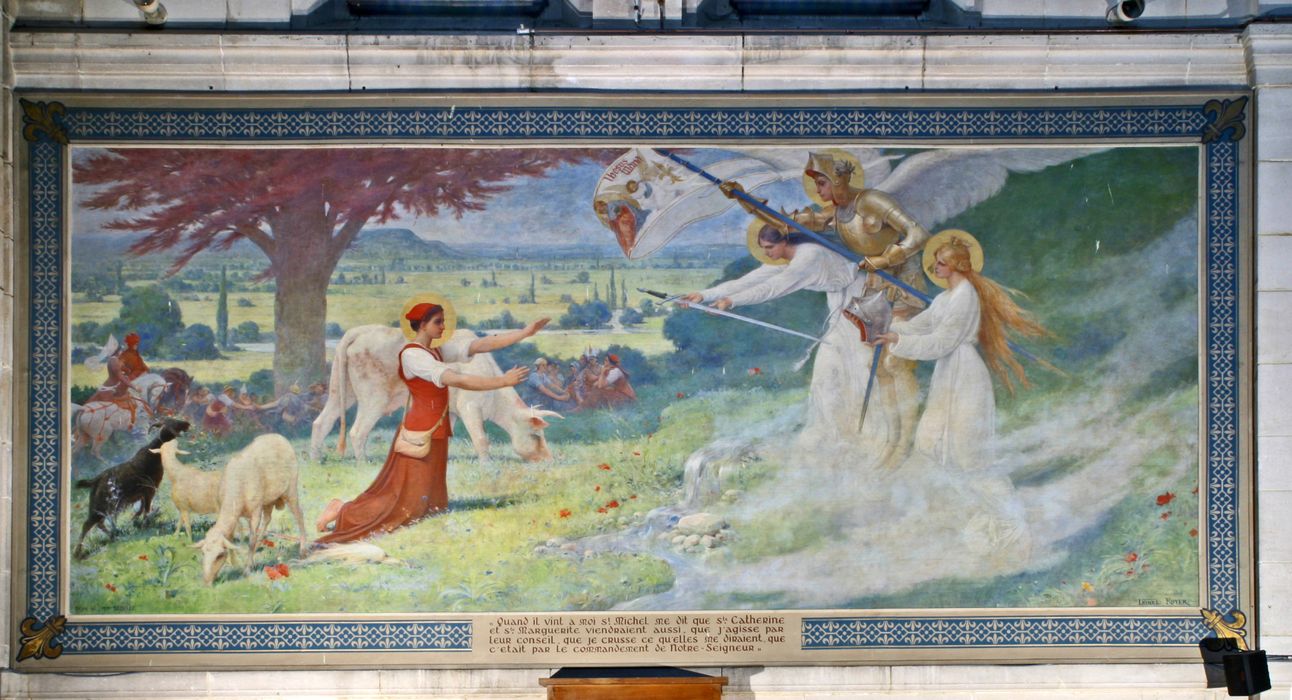 tableau : Apparition de saint Michel, sainte Catherine et sainte Marguerite  (Vie de Jeanne d'Arc)