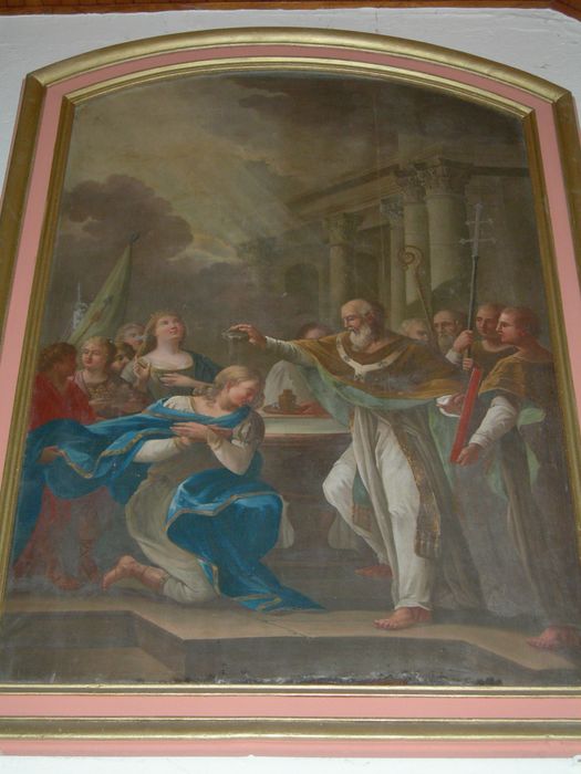 tableau, cadre : Baptême de sainte Menne