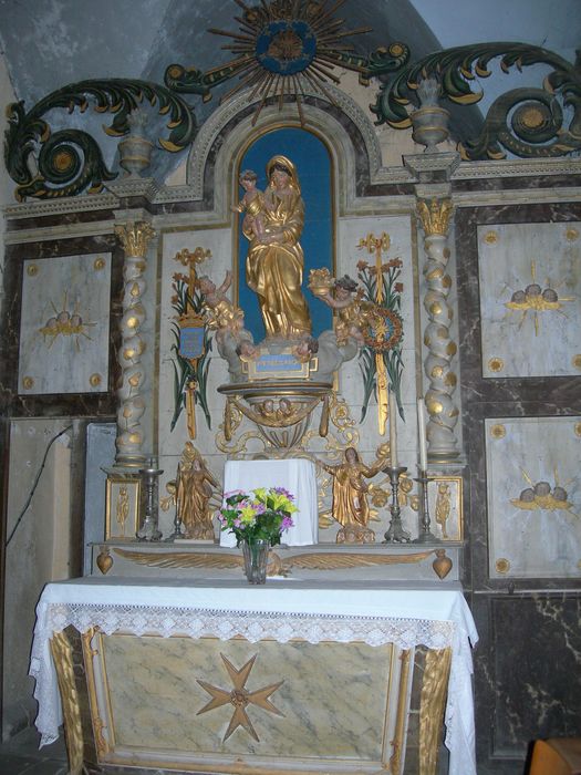 autel, retable secondaire nord, statue : Vierge à l'Enfant