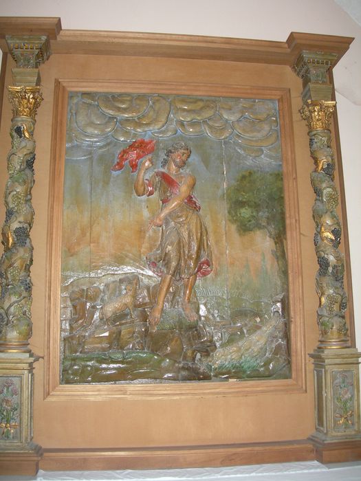 retable de l'autel latéral nord, bas-relief : Saint Jean-Baptiste