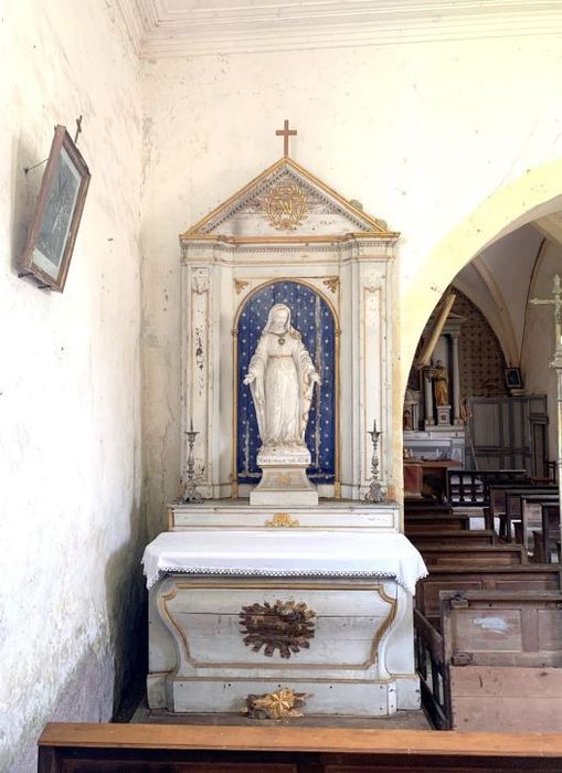 autel nord, retable, statue : Vierge de l’Immaculée Conception