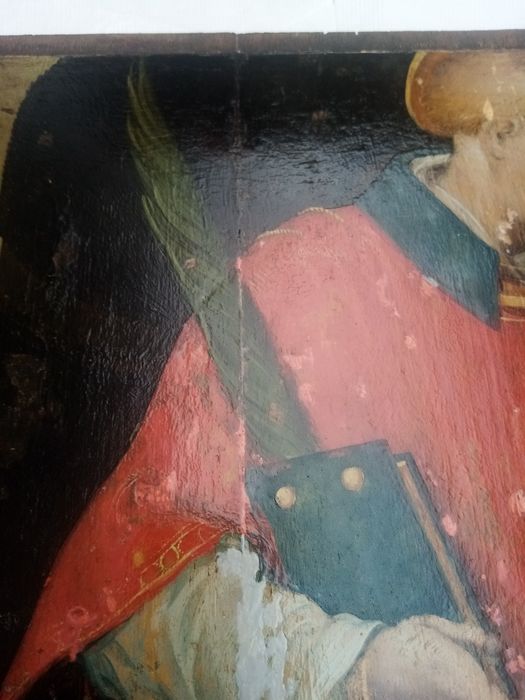 triptyque, détail du panneau n°1 (extérieur) : Saint Étienne