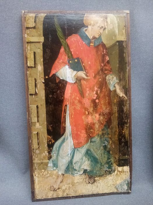 triptyque, détail du panneau n°1 (extérieur) : Saint Étienne