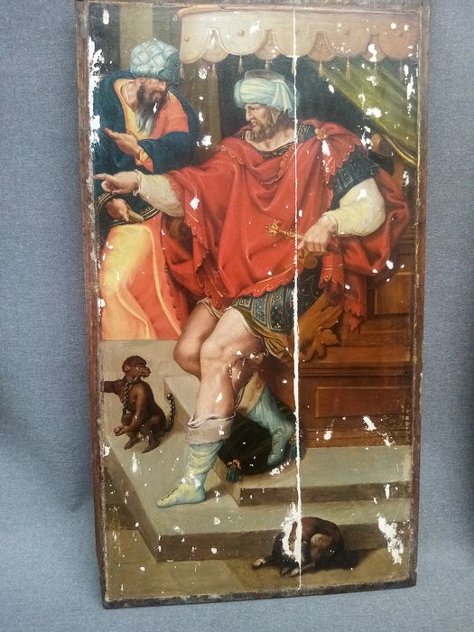 triptyque, détail du panneau n°1 (intérieur) : Jugement de Pilate (le)
