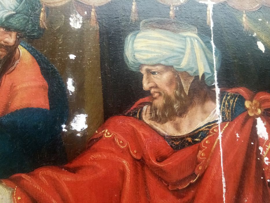 triptyque, détail du panneau n°1 (intérieur) : Jugement de Pilate (le)