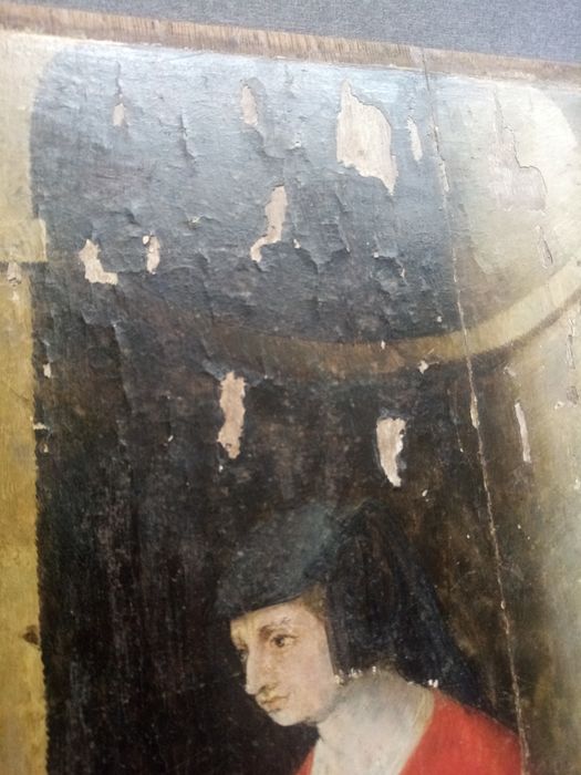 triptyque, détail du panneau n°3 (extérieur) : Jaquette Chevalier, donatrice 