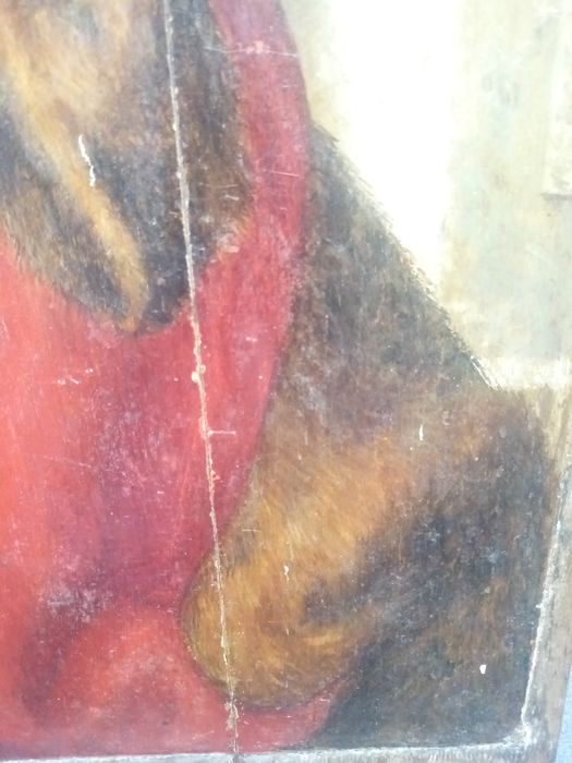 triptyque, détail du panneau n°3 (extérieur) : Jaquette Chevalier, donatrice 