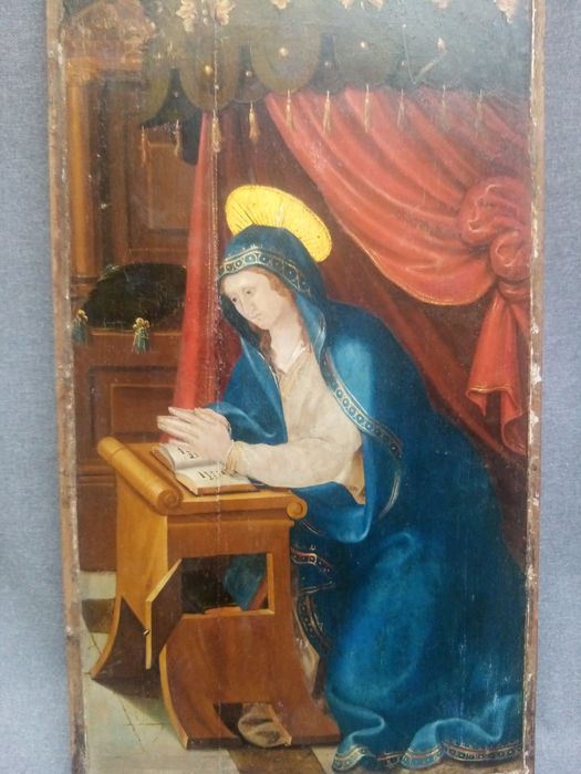 triptyque, détail du panneau n°3 (intérieur) : Vierge de l’Annonciation