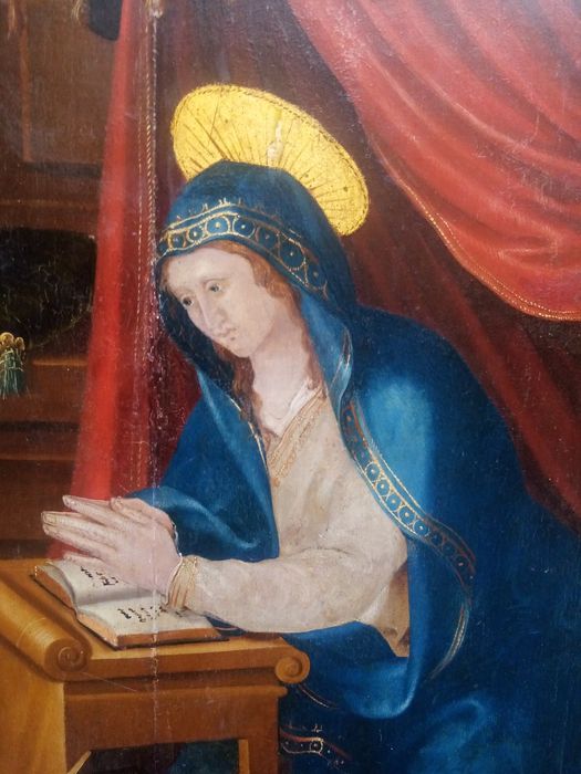 triptyque, détail du panneau n°3 (intérieur) : Vierge de l’Annonciation