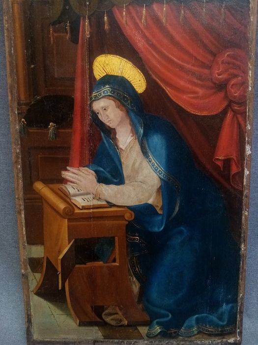 triptyque, détail du panneau n°3 (intérieur) : Vierge de l’Annonciation