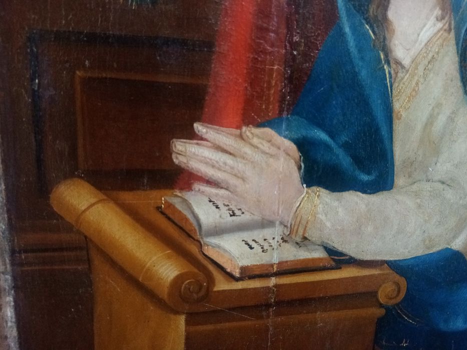 triptyque, détail du panneau n°3 (intérieur) : Vierge de l’Annonciation