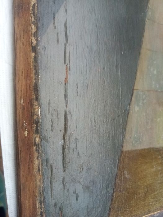 triptyque, détail du panneau n°4 (intérieur) : Apparition du Christ à la Vierge après sa Résurrection, apparation du Christ à la Madeleine