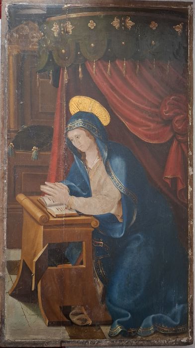 triptyque, détail du panneau n°3 (intérieur) : Vierge de l’Annonciation