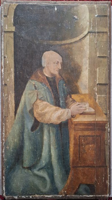 triptyque, détail du panneau n°2 (intérieur) : Étienne Chevalier, donateur