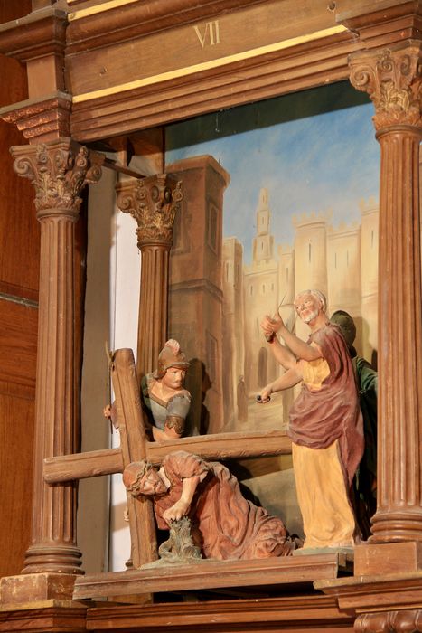 chemin de croix, station n°7: Jésus tombe la 2e fois, détail