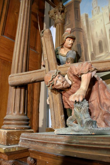 chemin de croix, station n°7: Jésus tombe la 2e fois, détail