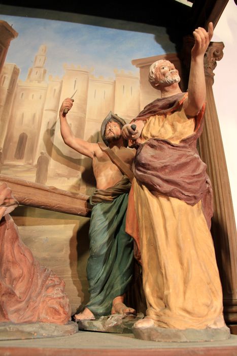 chemin de croix, station n°7: Jésus tombe la 2e fois, détail