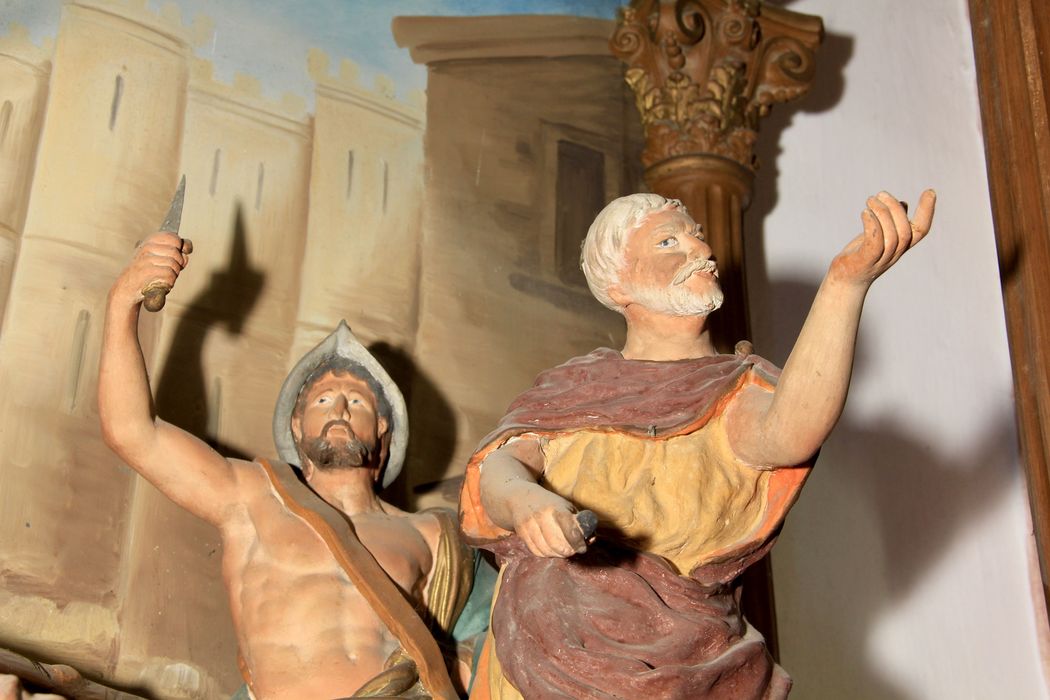 chemin de croix, station n°7: Jésus tombe la 2e fois, détail