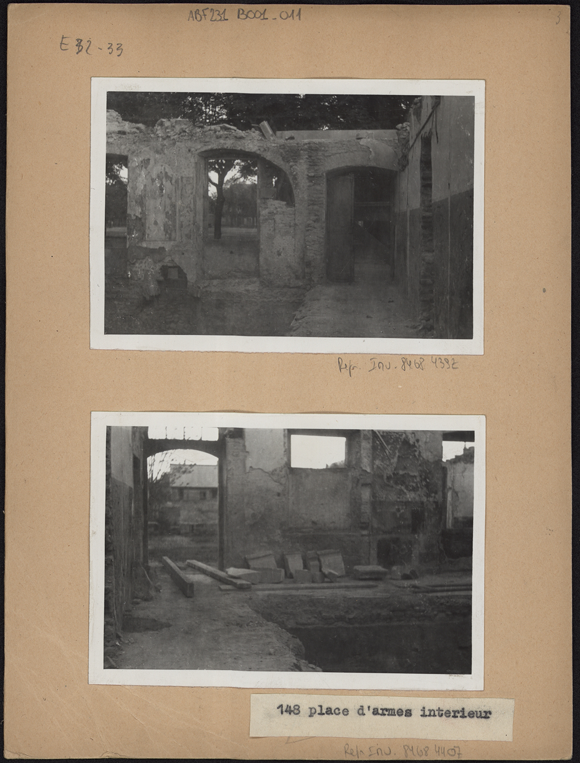 Dommages de guerre, vues intérieures.