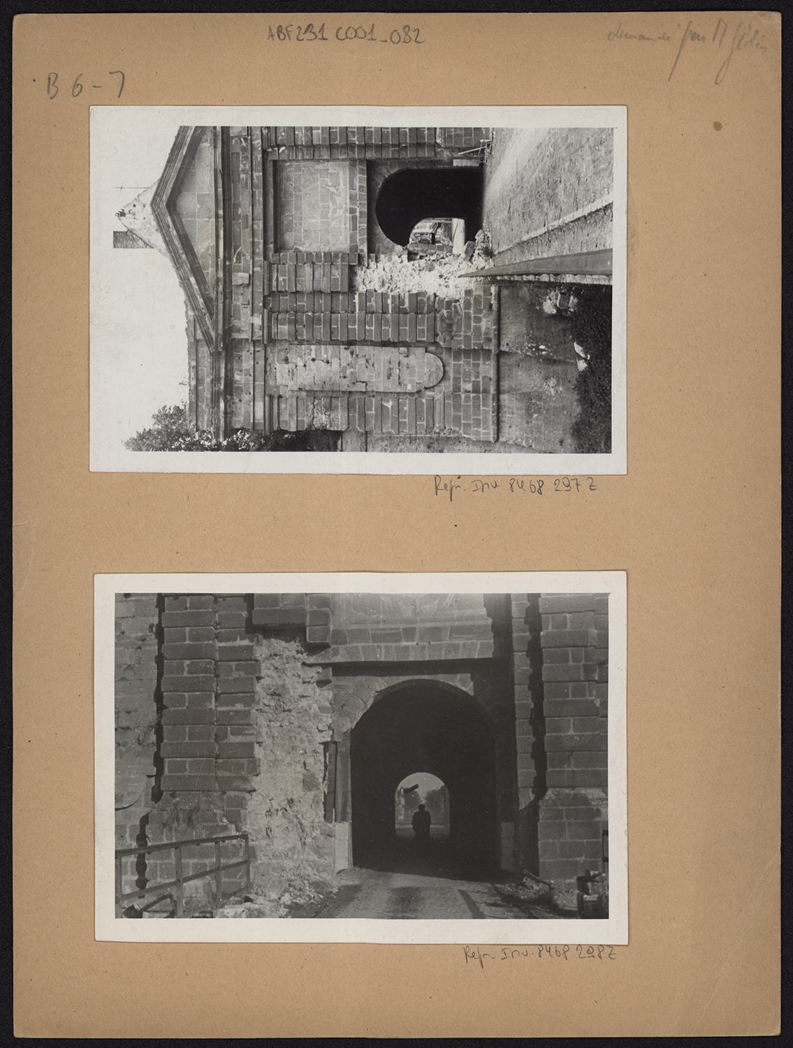 Dommages de guerre, vues d’ensemble et de détail.