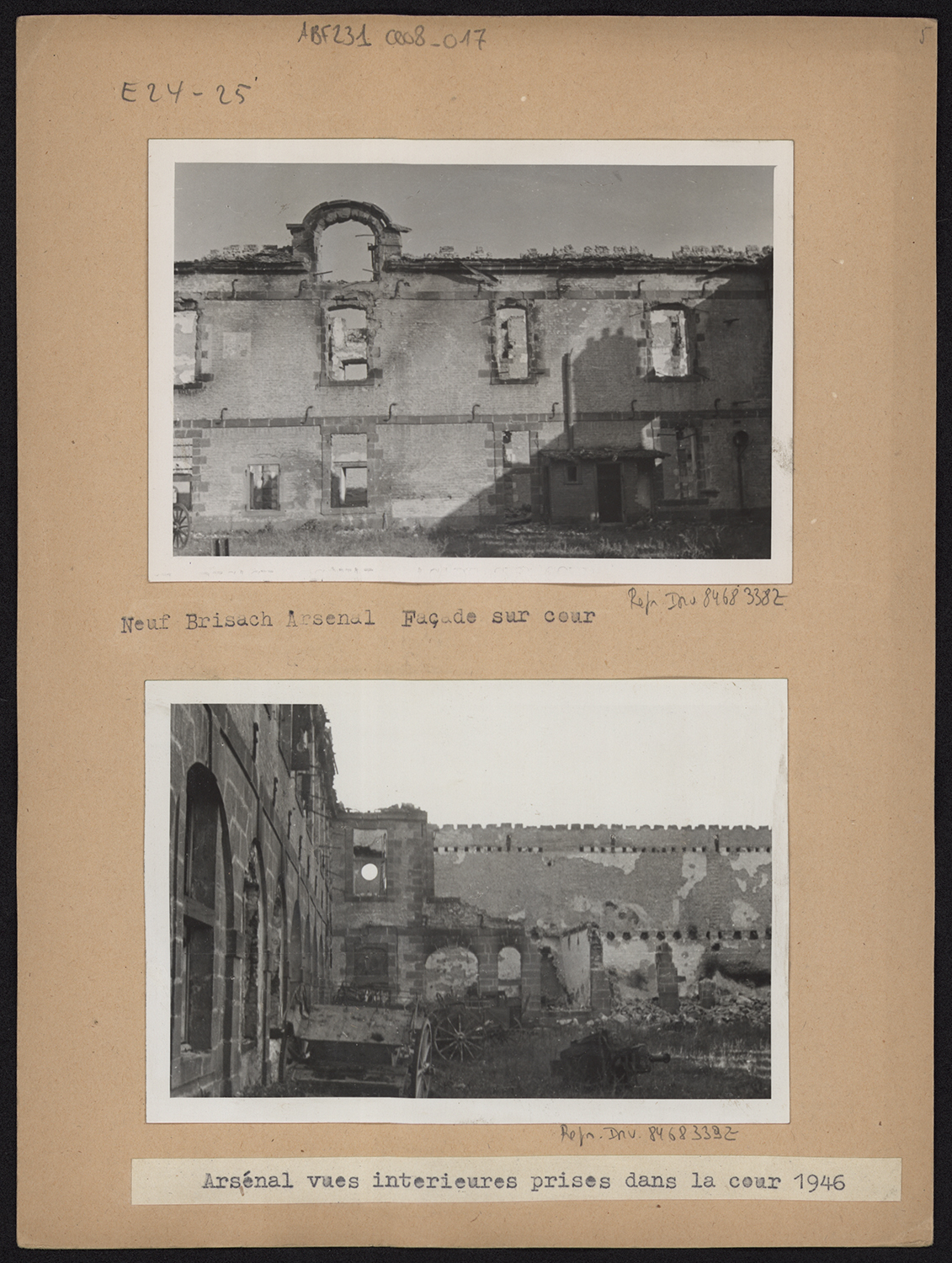 Dommages de guerre, vues intérieures dans la cour en 1946.
