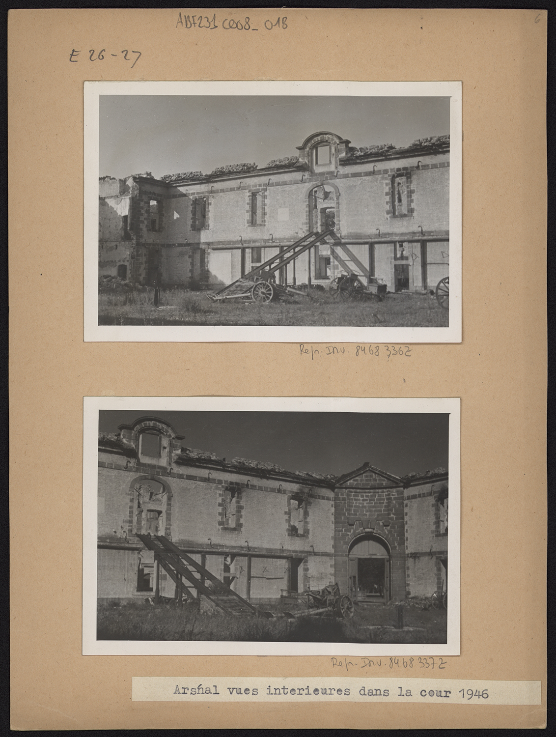 Dommages de guerre, vues intérieures dans la cour en 1946.
