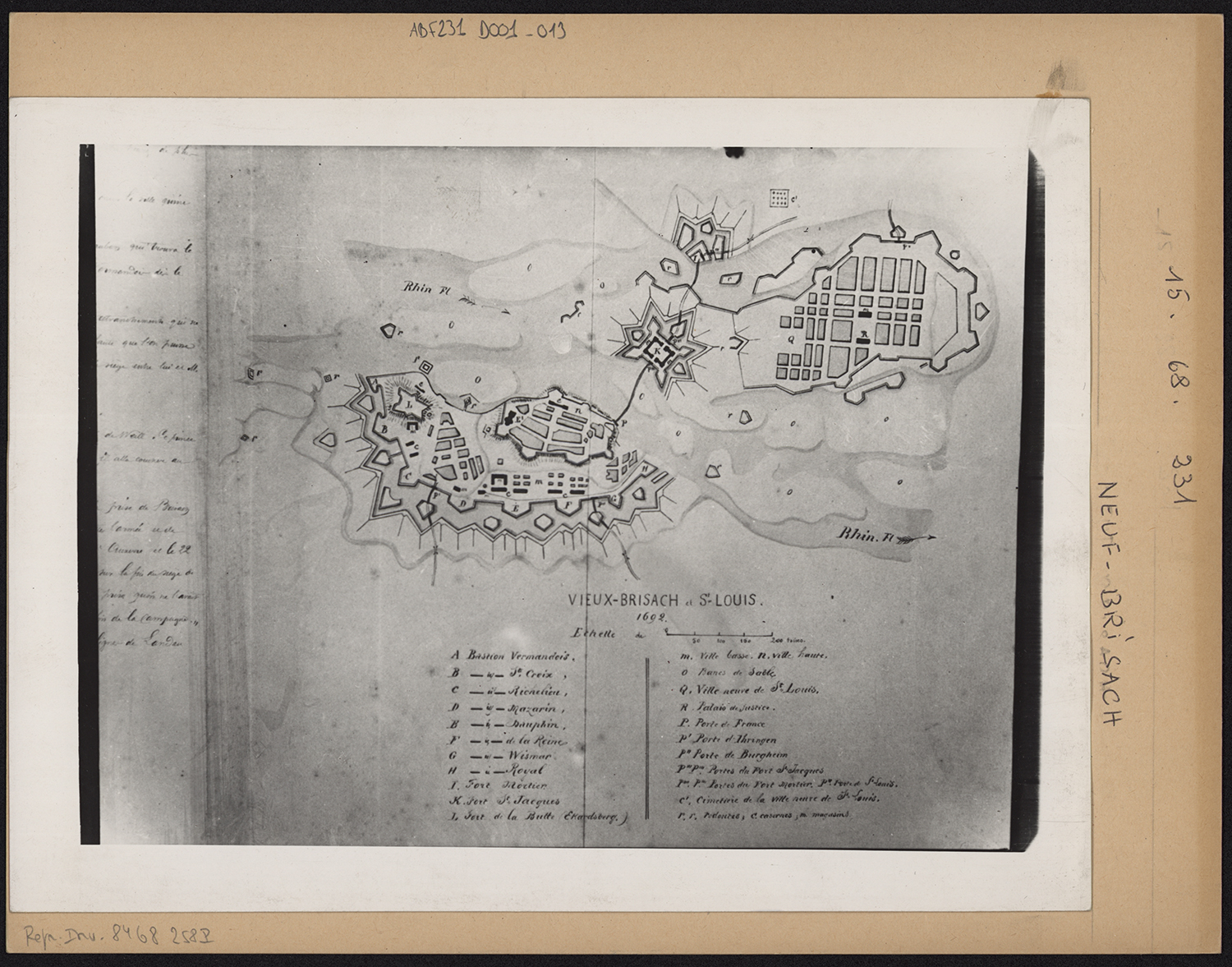 Plan d’ensemble de Vieux-Brisach et Saint-Louis.