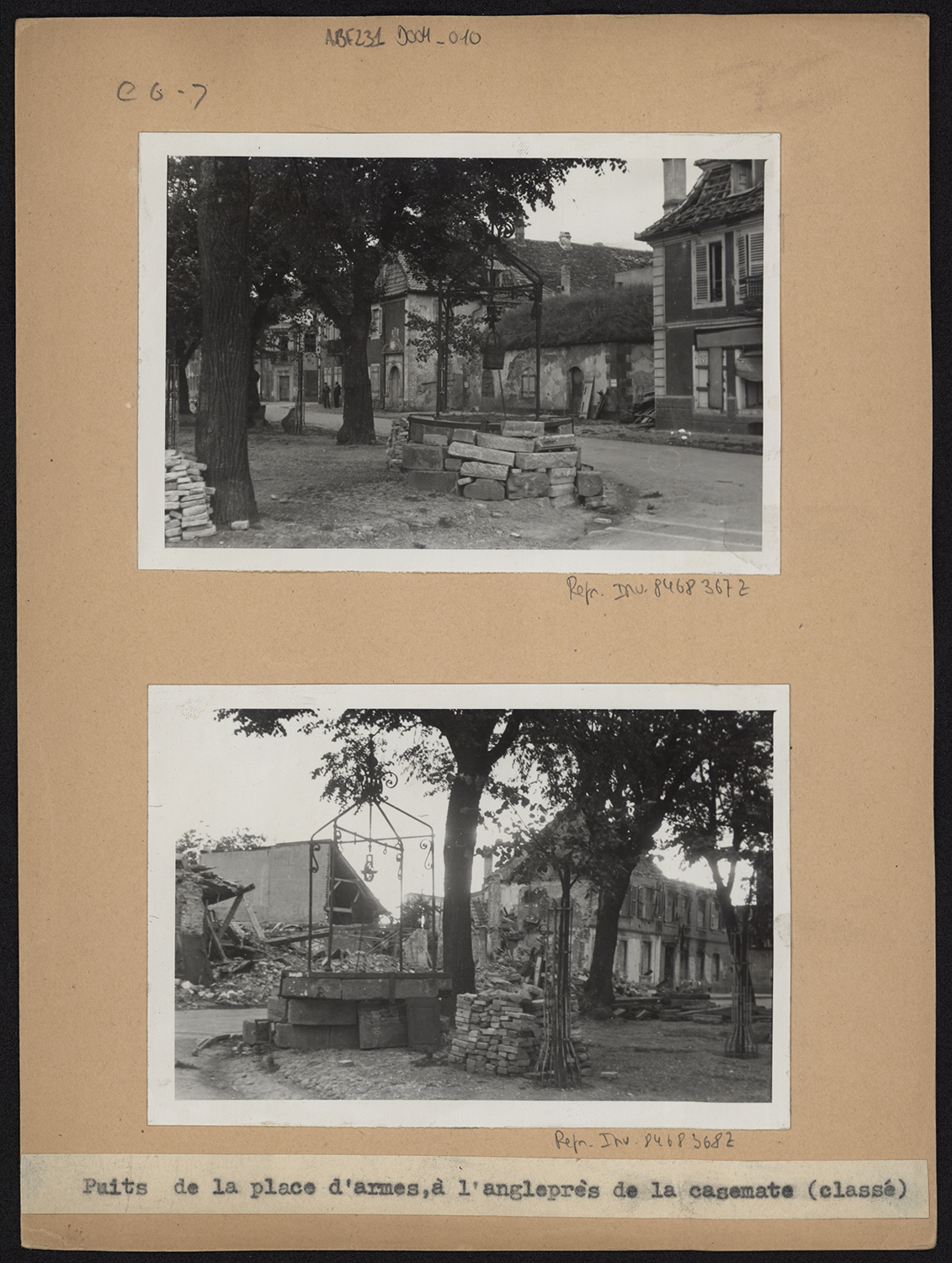 Dommages de guerre, vues d’ensemble d’un puits.