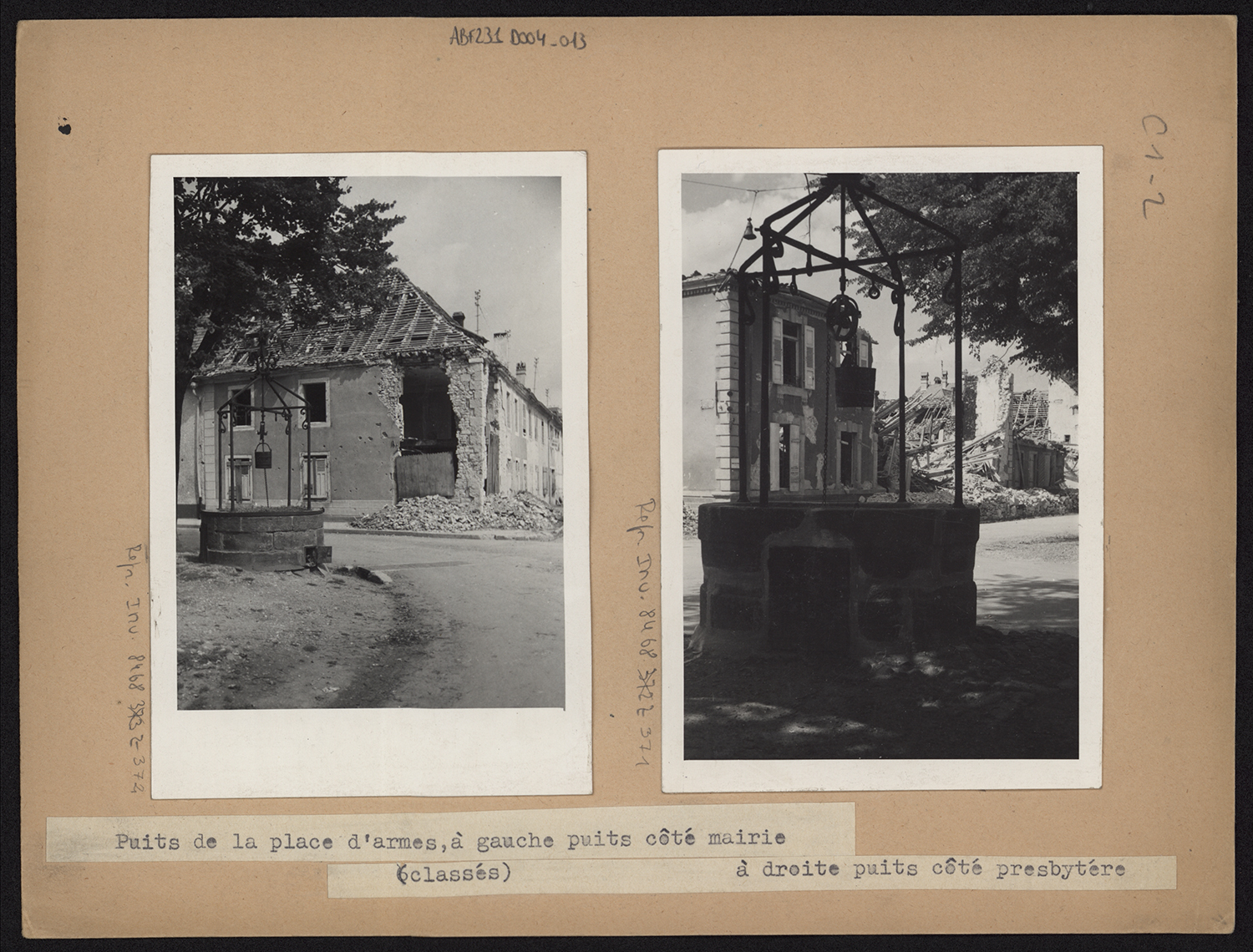 Dommages de guerre, vues d’ensemble des puits.