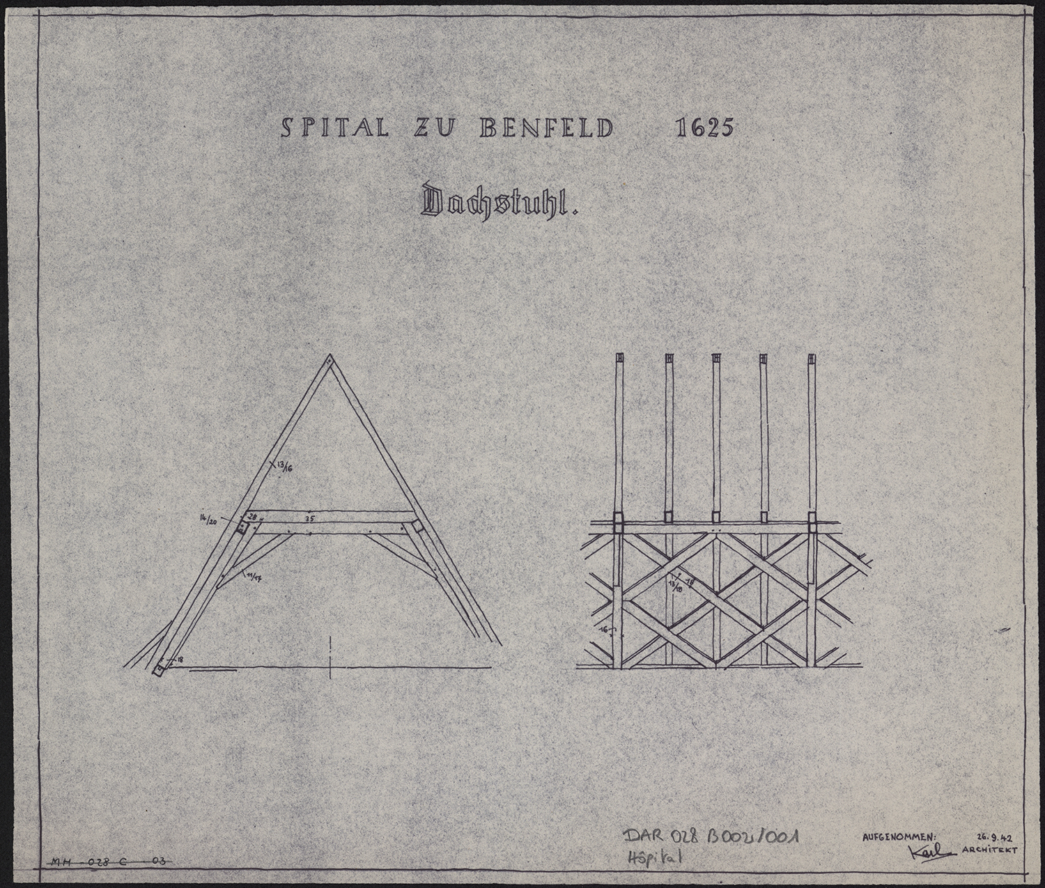 Détail de la charpente.