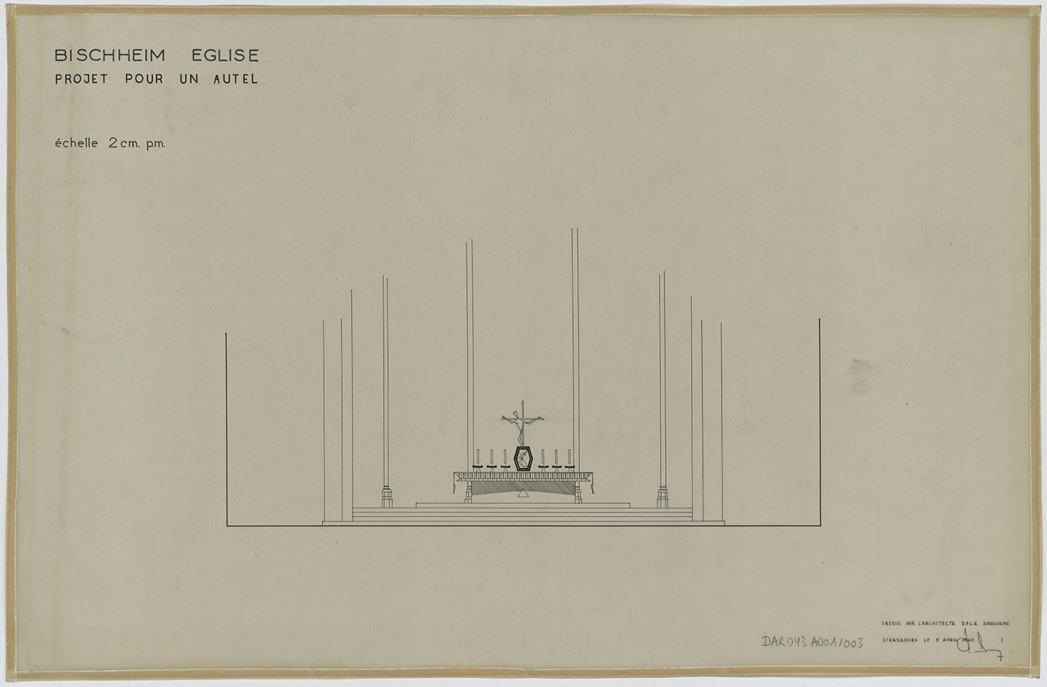 Projet d’autel : élévation.