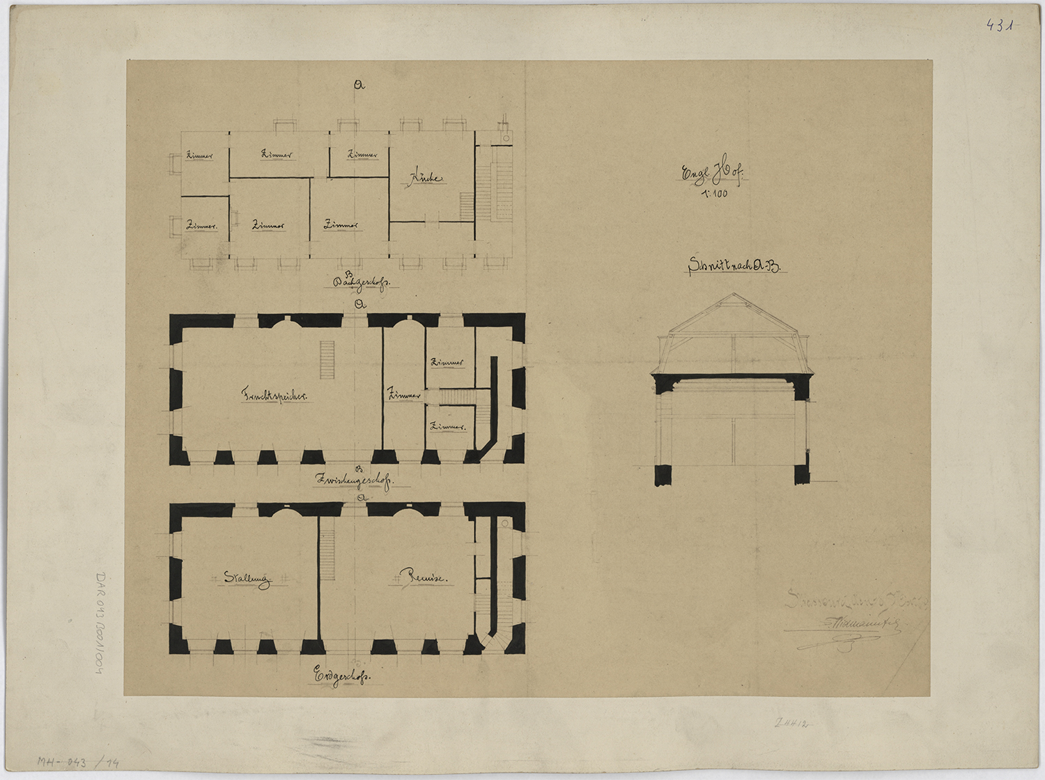 Plans des annexes et élévation.