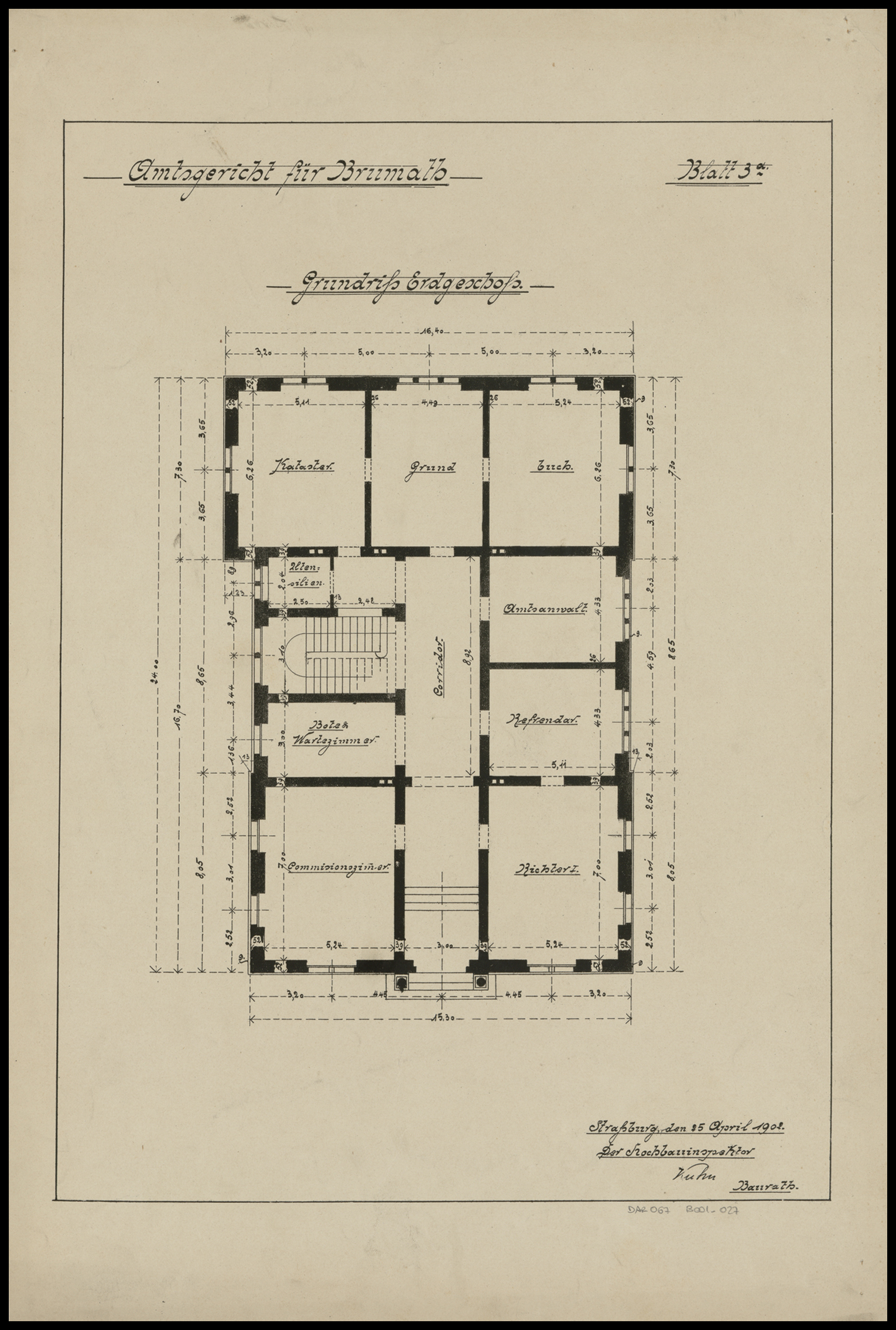 Nouveau bâtiment du tribunal, plan du rez-de-chaussée.