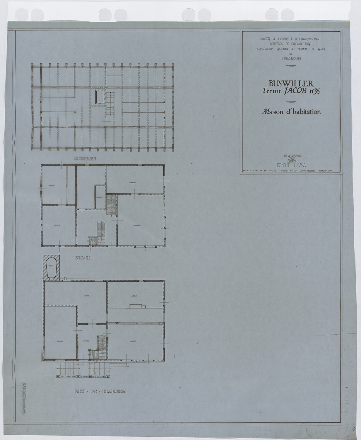 Ferme Jacob, plans du logis.