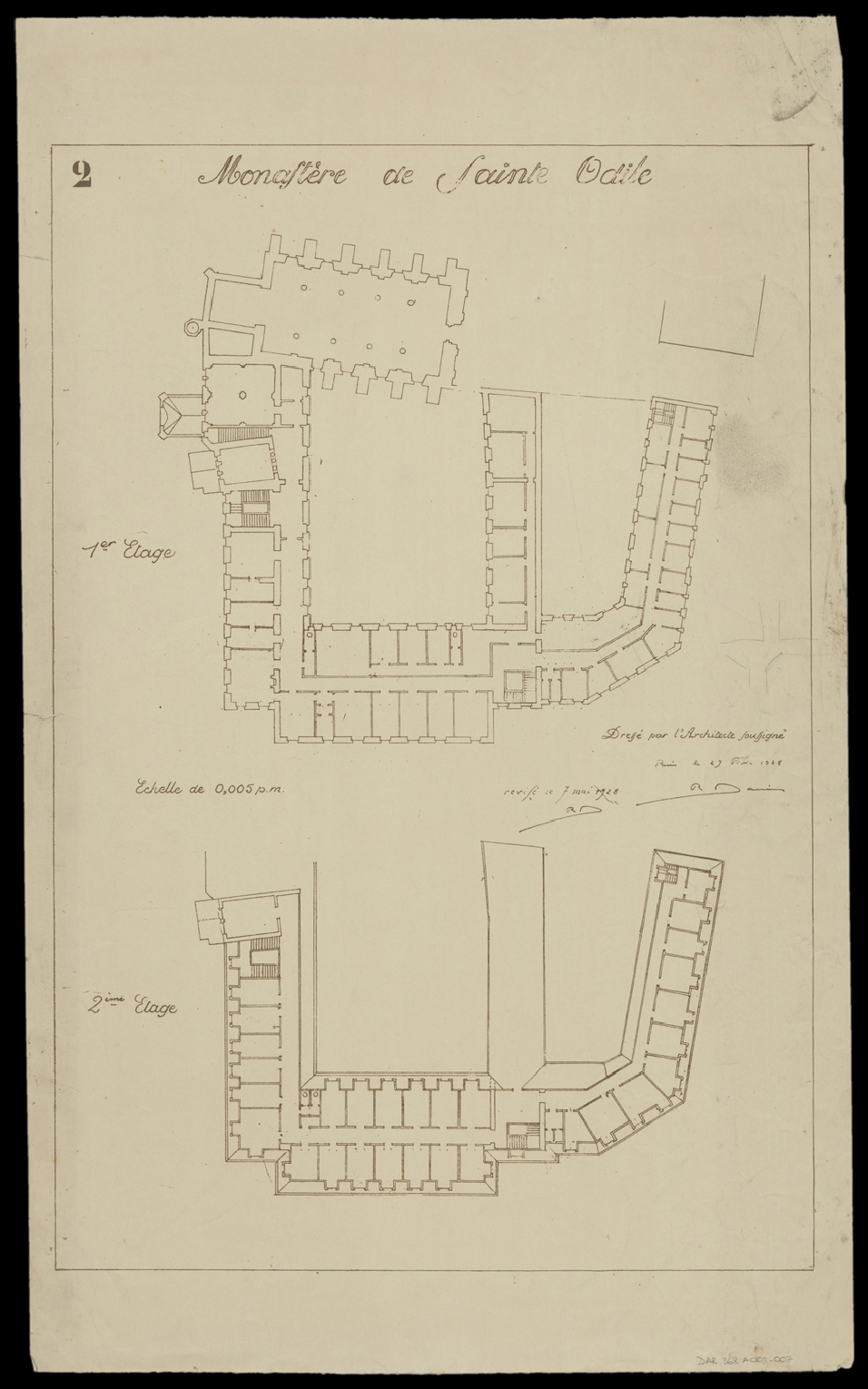 Plans de masse des premier et second étages.