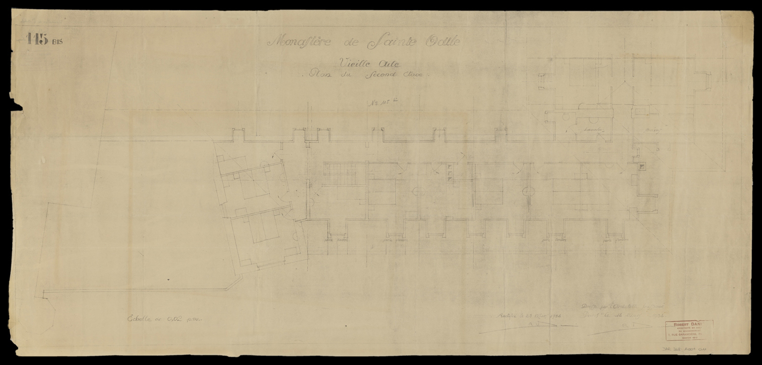 Vieille aile, plan de masse du second étage.