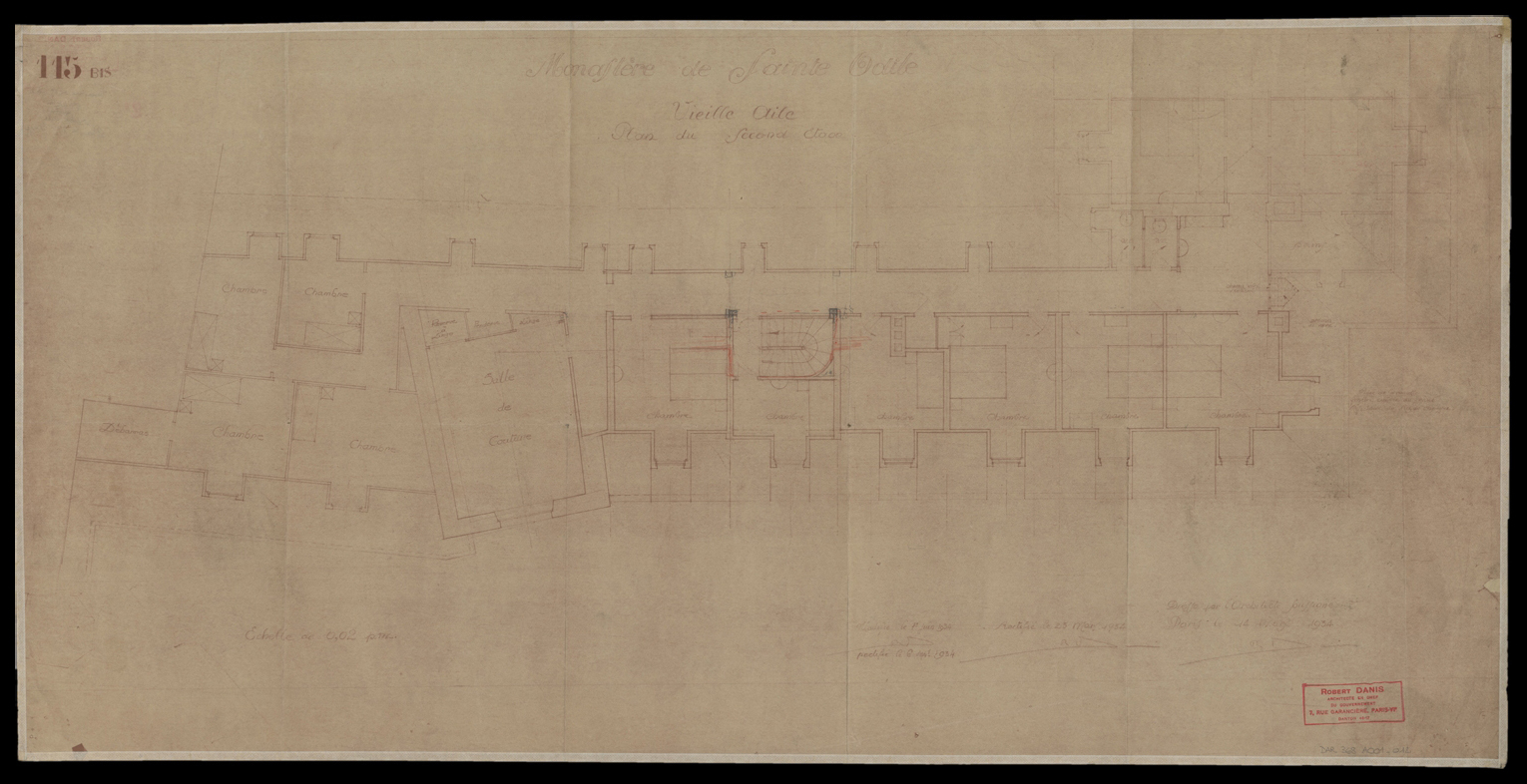 Vieille aile, plan de masse du second étage.