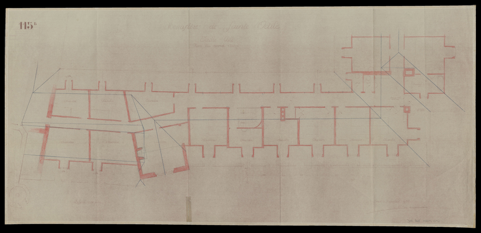 Vieille aile, plan de masse du second étage.